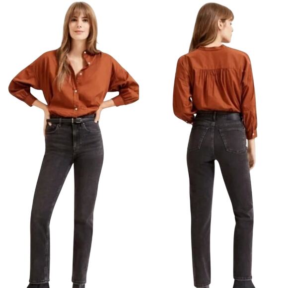 Everlane High Rise Straight Womens Washed Black Ankle Jean Size 27 Denim Casual - Picture 1 of 4